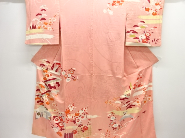 アンティーク　紋錦紗　茶屋辻模様一つ紋着物